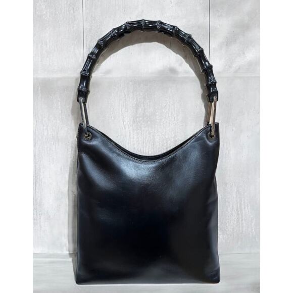 Gucci Handbags - Vintage GUCCI 000 – 3007 Bamboo Top Handle Leather Shoulder Bag